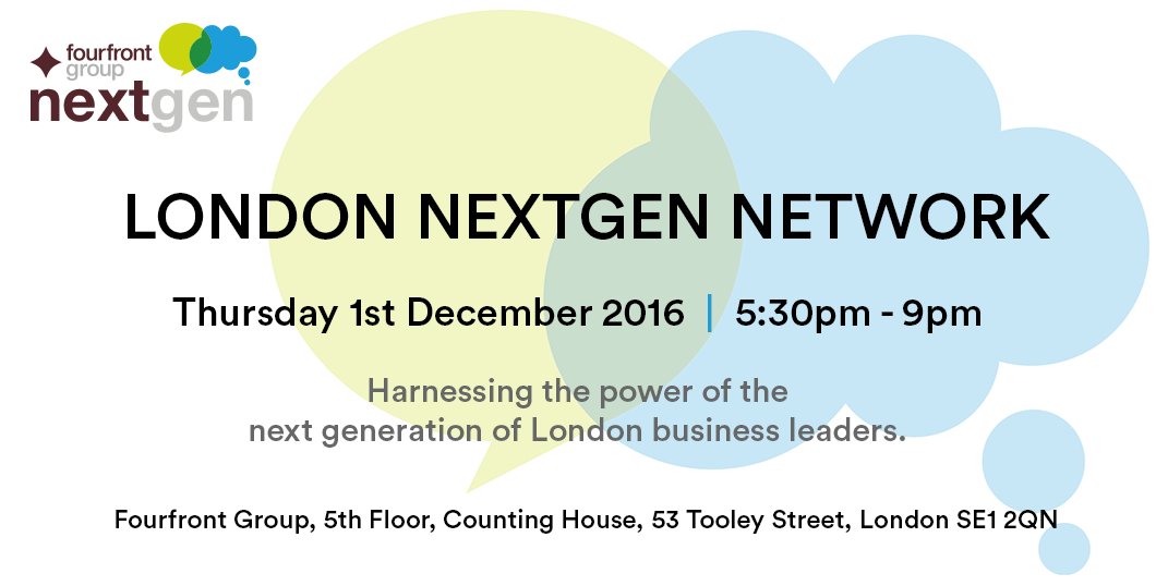 FFNextGen's tweet photo. .@FourfrontGroup's NextGen invite you to the launch of 'London NextGen Network' on 1st December 2016: https://t.co/lckaGrQBGY https://t.co/LrvKy5a8DG