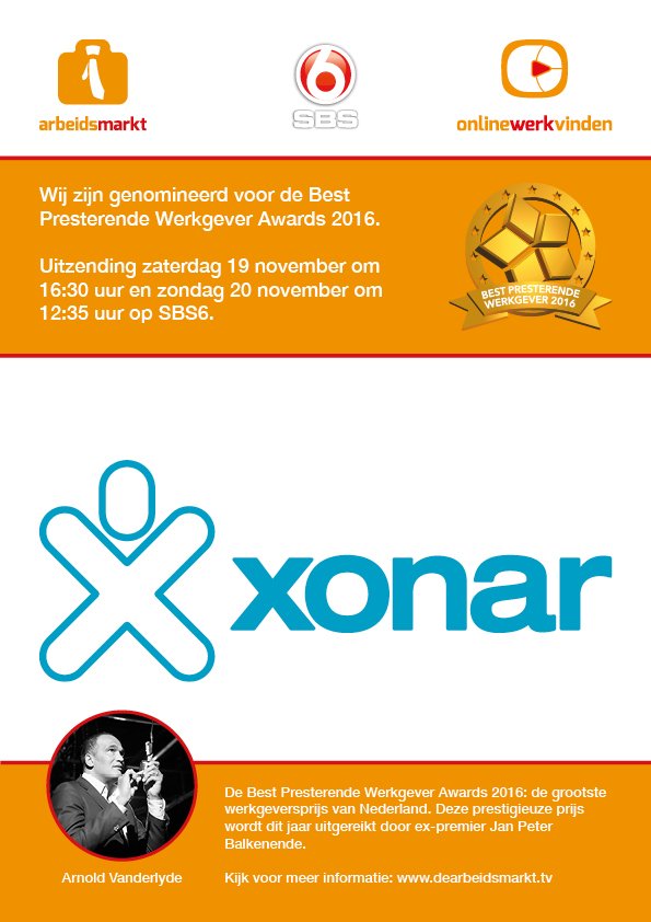 XONAR1's tweet photo. Komend weekend: XONAR op tv in het programma De Arbeidsmarkt https://t.co/9idAp47d03 #xonar #trots https://t.co/CZ5gRVTYYG