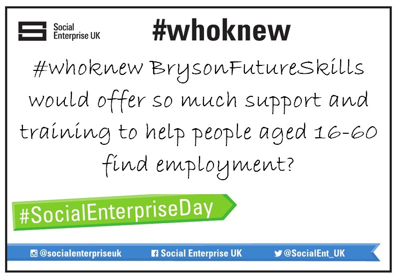 Happy #SocialEnterpriseDay 
#whoknew We offer training and support for those in the Greater Belfast and Newtownabbey Areas!
@BrysonCEO