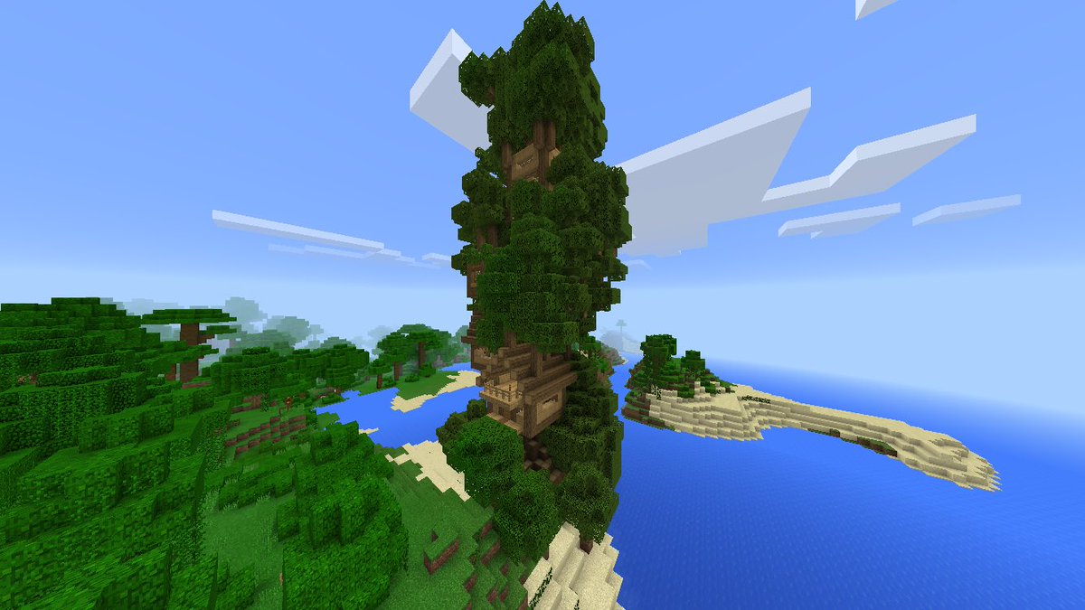 マイクラ建築紹介 در توییتر ジャングル開拓日記part 9 W ﾉﾞ ｺﾝﾁｬ カイリです 今回もツリーハウスの作成をしました 根っこが上手く作れなくて歪な形になってたので 周りに木を生やしました笑 あとは各家に道を整備して完成ですね 次回はちゃんとした完成形を