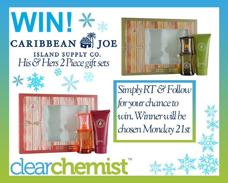 ClearChemist's tweet photo. You'd be stupid to miss out on this Caribbean Joe his &amp; hers 2 piece gift sets #Competition! Simply #RT &amp; #Follow for your chance to win! https://t.co/F928IFTFu2