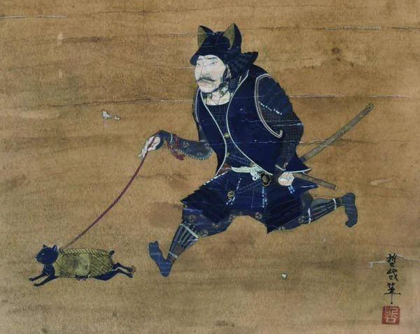 武士がネコの散歩ｗ戦国時代に猫耳兜とか日本人マジ未来に生きてるだろｗｗｗ