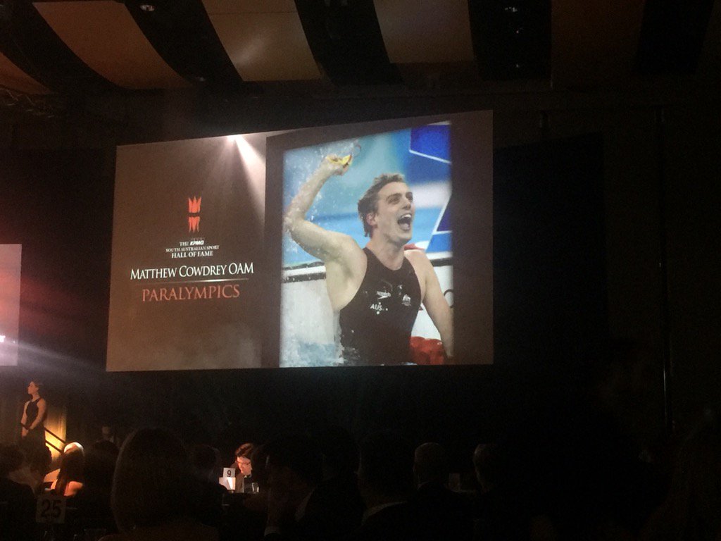Another great #SASportAwards <a href="/matt_cowdrey/">Matt Cowdrey OAM</a> inductee SA Sport Hall of Fame true superstar of <a href="/AUSParalympics/">AUS Paralympic Team</a>