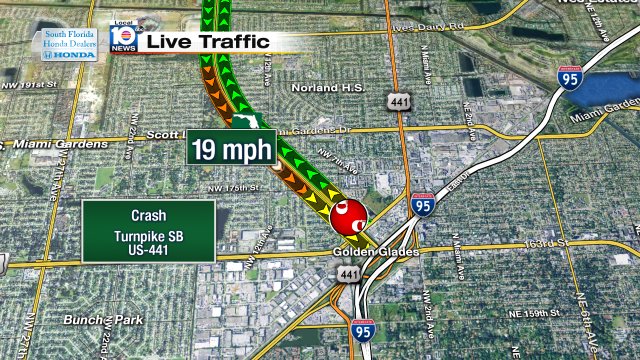 Crash on Turnpike SB at US-441 #traffic https://t.co/9rkcOONX3c