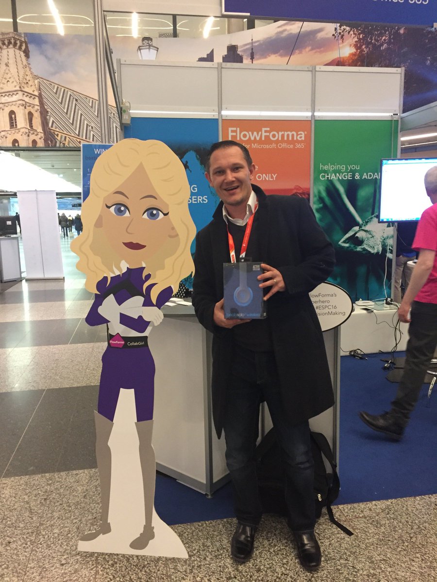 FlowForma's tweet photo. Aaand we have a winner! Congratulations @mickyjayuk from all at @FlowForma and #CollabGirl of course :) Enjoy the @beatsbydre. #ESPC16 https://t.co/Ift7rxump1