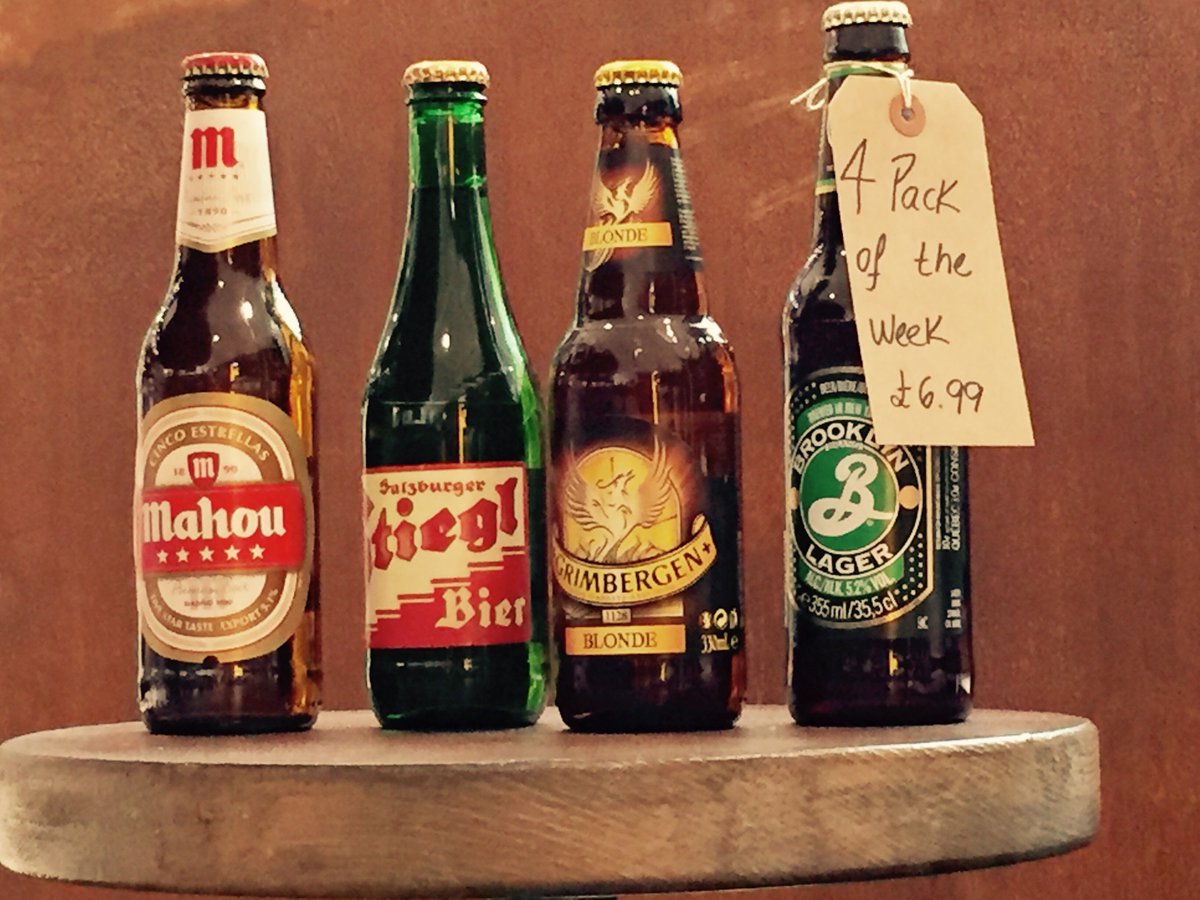 GRATEUK's tweet photo. Grab your beautiful 4 Pack of the Week! @BrooklynBrewery @Mahou_beer @Stieglbrauerei @GrimbergenFr #packoftheweek #craftbeerlondon https://t.co/tmSYFq5Dhs