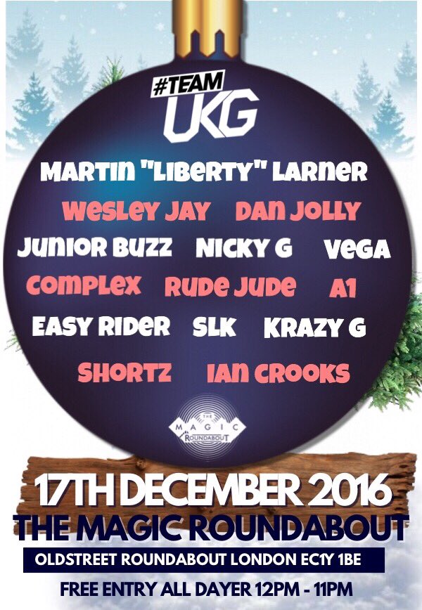 TeamUKG's tweet photo. Sat 17th Dec @TeamUKG presents the House &amp; Garage Xmas party on Old Street Roundabout

Event: https://t.co/4YzCRpDkHB

Ft @rudejudeforeal https://t.co/qrFVpDikwE