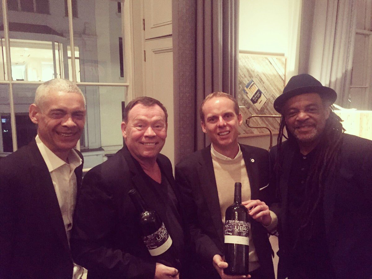 UB40's tweet photo. Great evening at our Red Red Wine launch 🍷 thank you to everyone who came. Bottles now on sale https://t.co/3QJUKJN604 https://t.co/x7kXGzmC8P