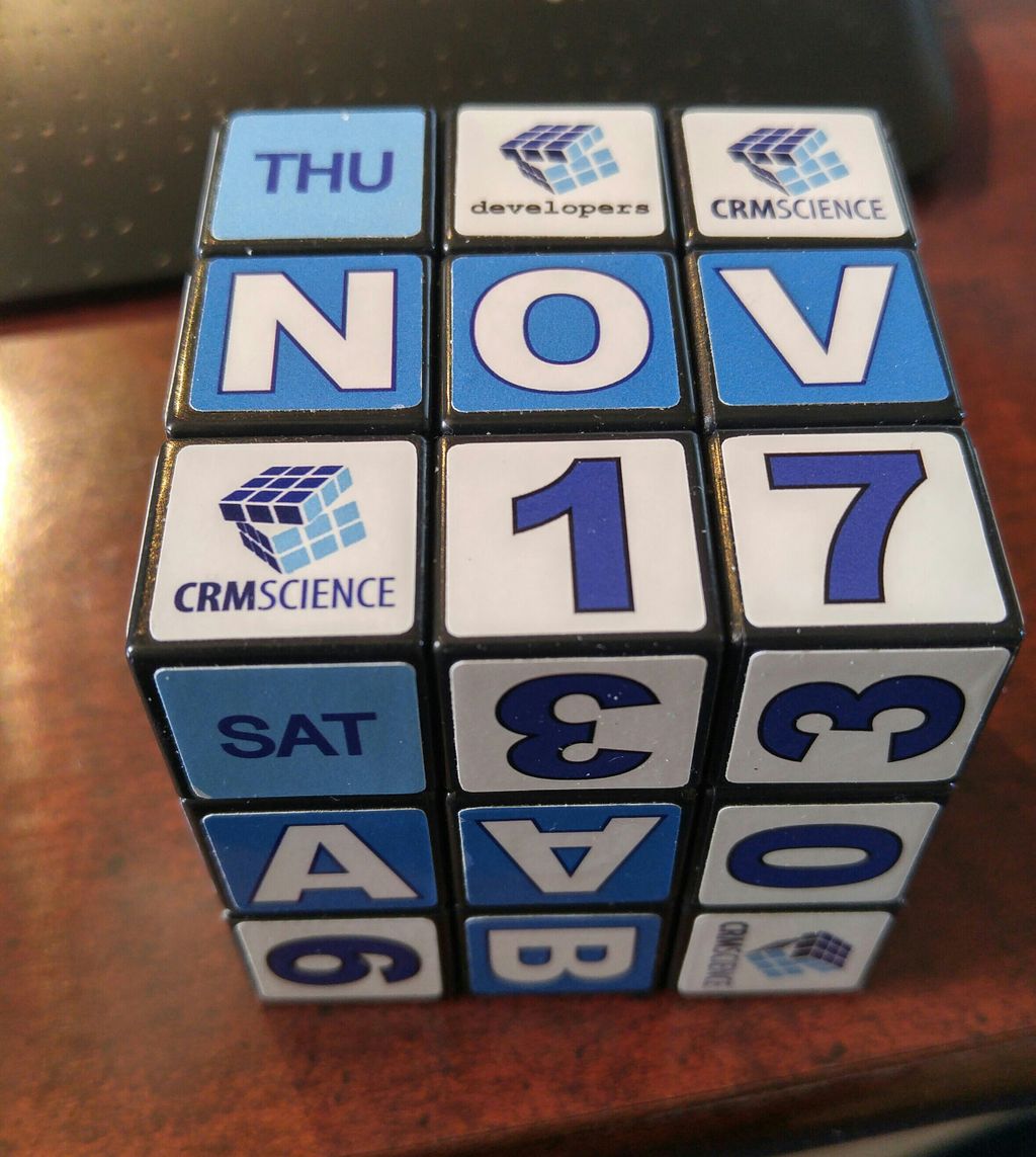 ericdresh's tweet photo. It's a cube kind of day today. @c13moore. @sandyhubbard @CRMScience @amiassayag @cyril_louis #cubeforce #CRMScienceC3 https://t.co/ZOBOl8au00