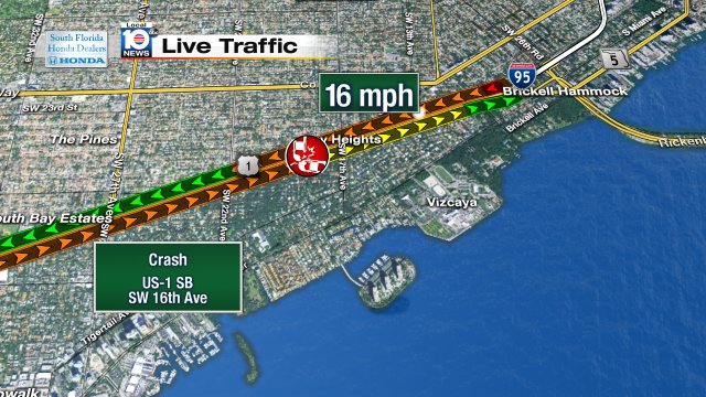 Crash on US-1 SB at SW 16th Ave #traffic https://t.co/3jren7JQVS