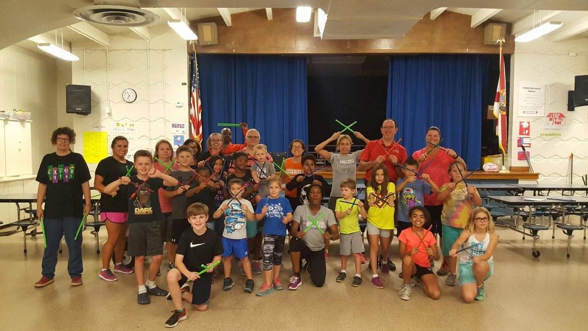 Family fitness night at Riverview Elementary with Anytime fitness Pound class!