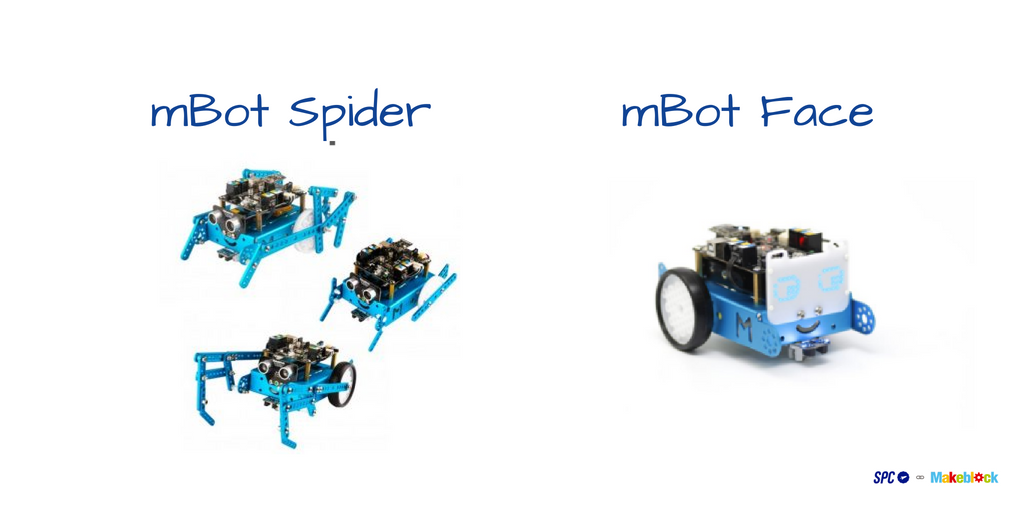 SPC_robotics's tweet photo. Y tú, ¿eres más de #mBotFace o #mBotSpider? ¡Queremos escucharos! ;) https://t.co/P99hOJG3Mo