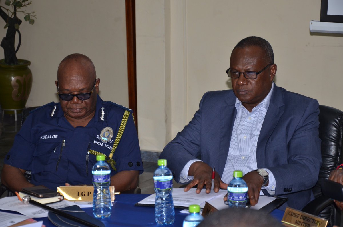 GhanaIGP's tweet photo. This morning i was joined by Interior Minister Hon Prosper Bani to open the National Police Command Conference at Headquarters in Accra. https://t.co/s55roQWjrB