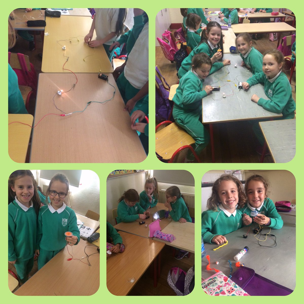 StCatherinesNS's tweet photo. We constructed circuits to investigate how electricity can produce light, motion and sound. #eureka #electifying 💡💡💡 https://t.co/WCtG4d7ENM