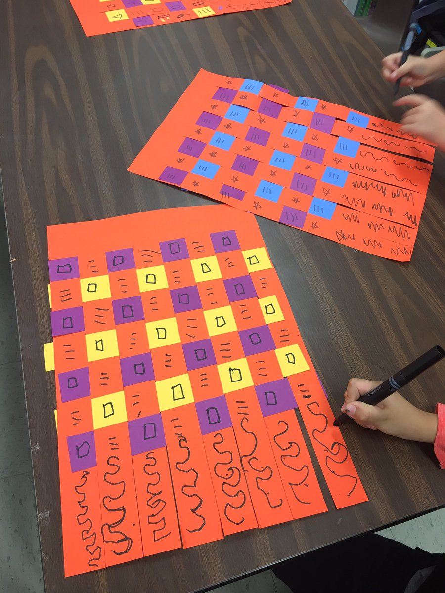 Kinder exploring the world of weaving today, and adding patterns too!! #cobbartrocks