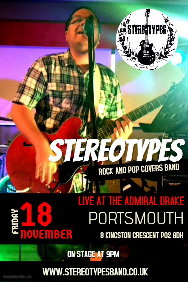Stereotypes13's tweet photo. TOMORROW NIGHT! Live rock &amp; pop covers from 9pm @TheAdmiralDrake 👍👍👍🎸🎸🎸🎸🎸 https://t.co/ztJl4KGmqr