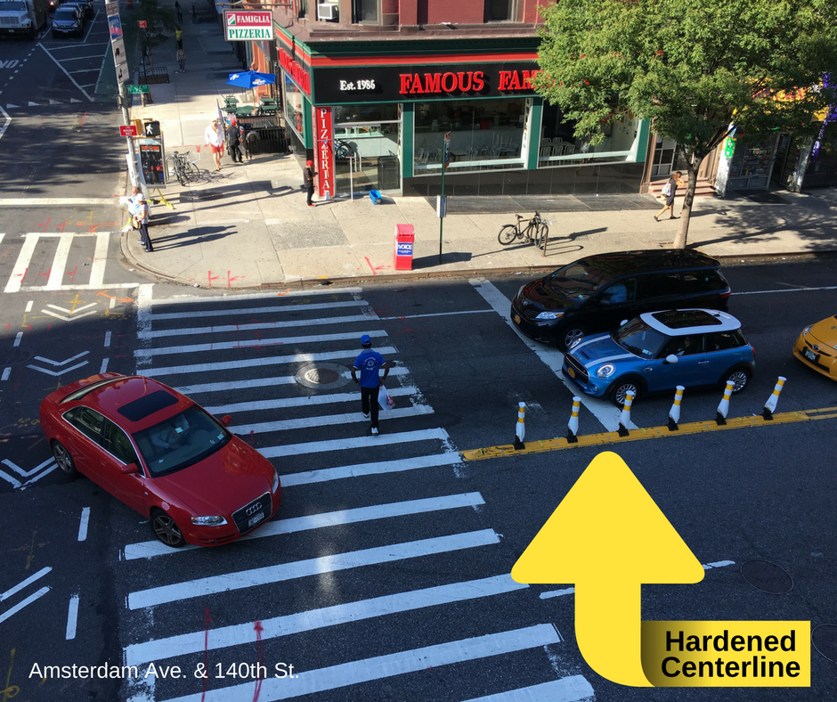 NYC_DOT's tweet photo. The #HillsideAve #VisionZero project features the installation of 7 pedestrian safety islands, hardended centerlines, & high-vis crosswalks. https://t.co/PNejmmjKOi