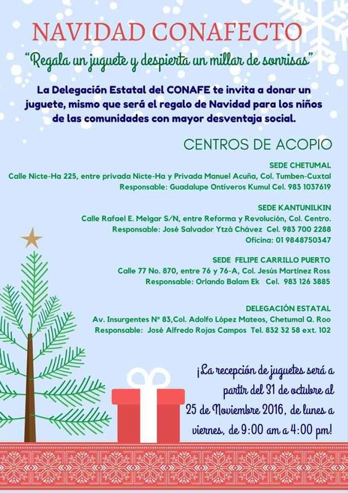 Navidad #CONAFEcto "Regala un juguete y despierta un millar de sonrisas"