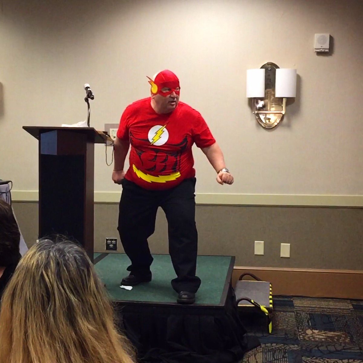 sedugconf's tweet photo. Thanks to the Flash for stopping by today! #sedug #koretech @KoreTech https://t.co/ZWILtlYWDW