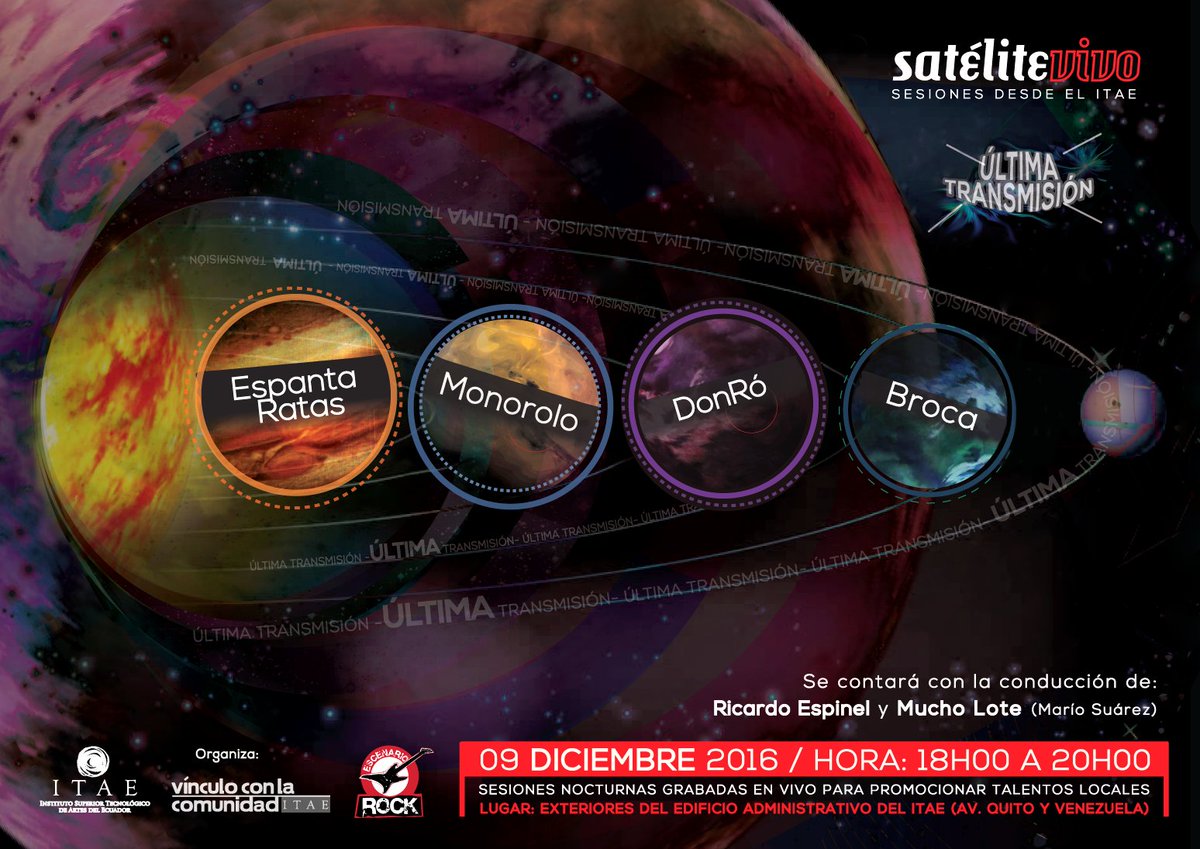 ihSSha9's tweet photo. @eluniversocom No se pueden perder #SateliteVivoUltimaTransmision 9 de diciembre desde las 6pm https://t.co/kgLaY5wbse
