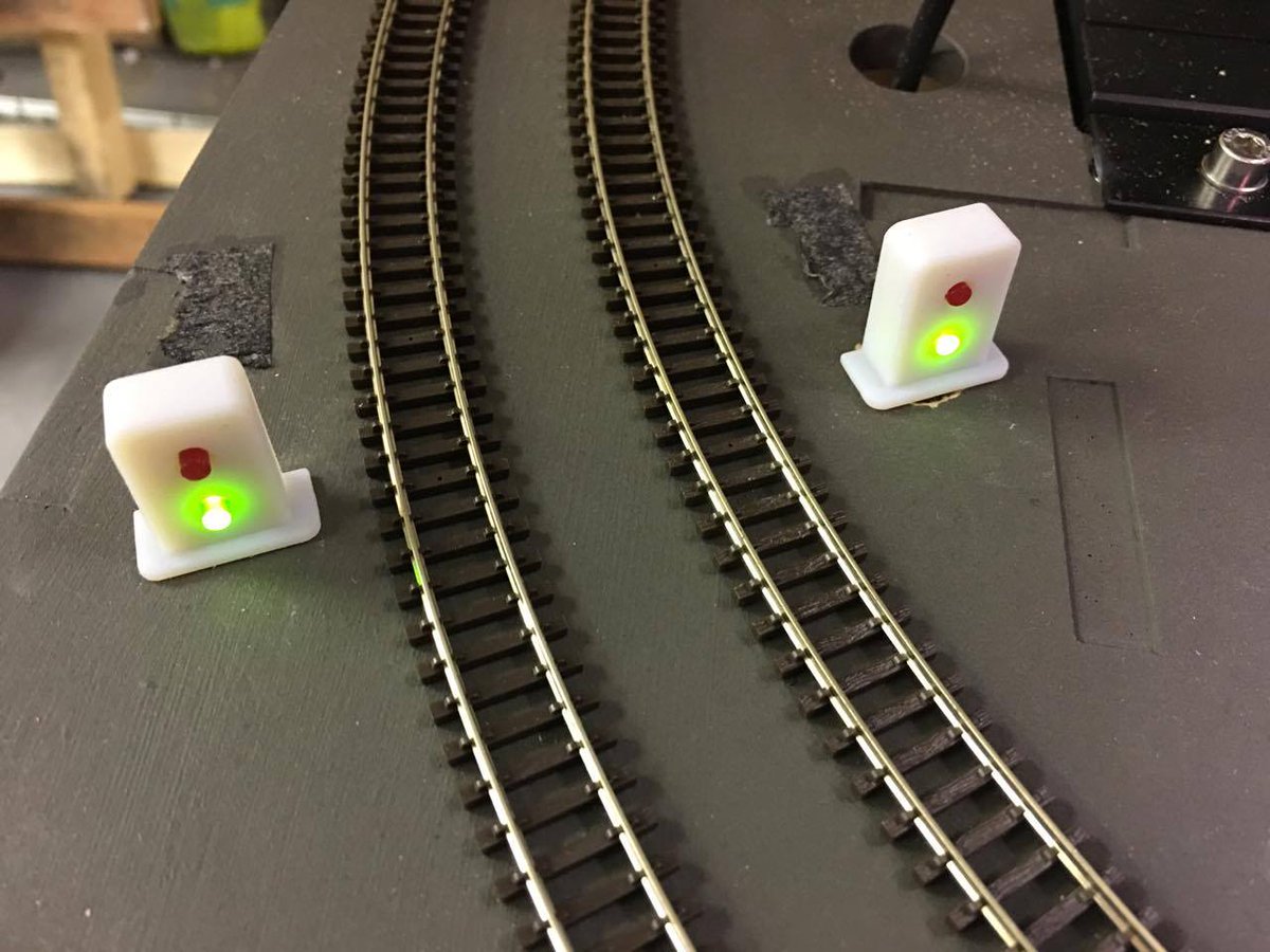 Nelevation's tweet image. We've been playing with prototype signal lights controlled by the Nelevator on our demo setup in the lab.