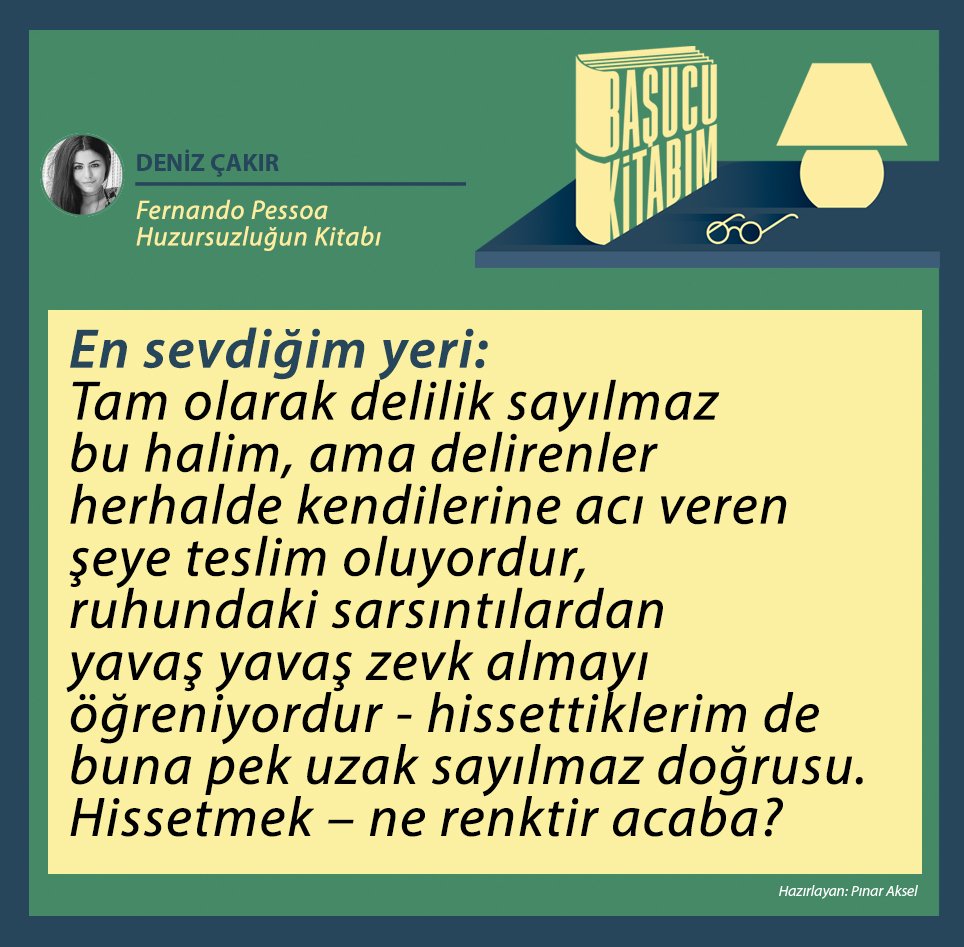 kafadergisi's tweet photo. Başucu Kitabım köşesi, #Kasım sayısı: Deniz Çakır @DenizCkr https://t.co/NlgIt1vubT