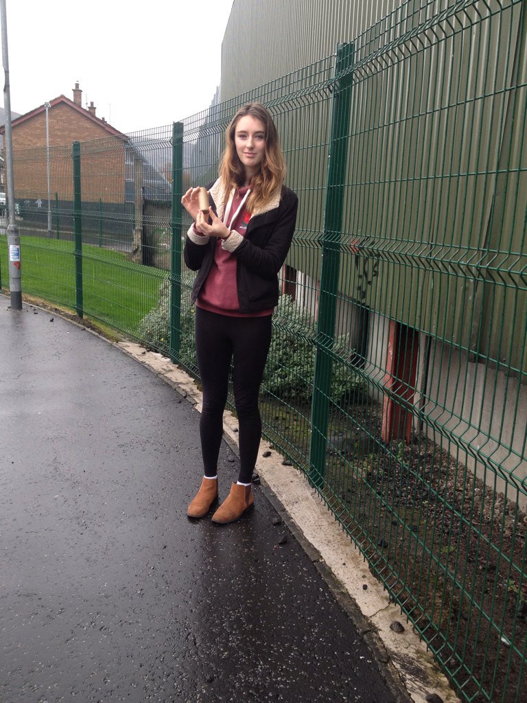 sarahiscunning's tweet photo. Here's a picture of me today revelling in our shit segregated culture looking worse 4 wear #plasticbullet #peacewall https://t.co/jDpWnE7AOZ