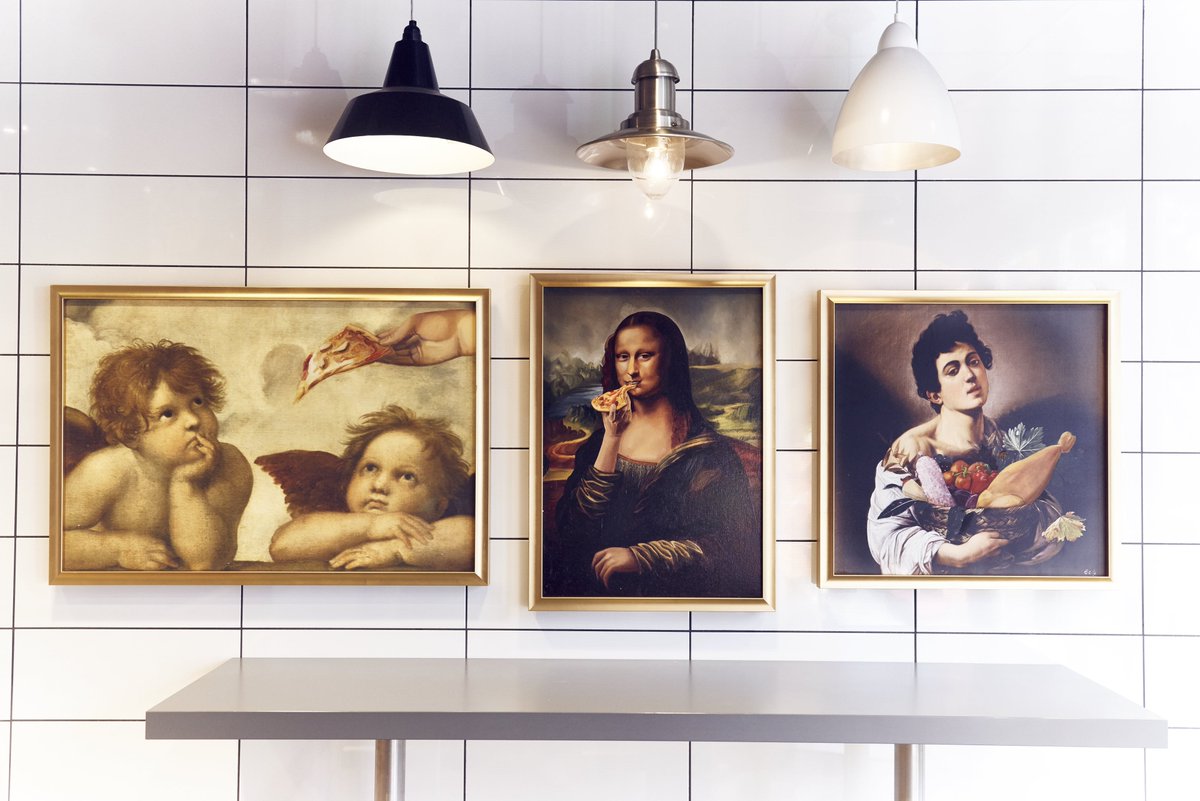 Dominos_UK's tweet photo. Coming to a Domino's near you – The Italiano Pizz–art Gallery by @chinnyroo. Fancy winning one? Tap: https://t.co/KJMurEDc6G #Masterpizzas https://t.co/WO683qtzxP