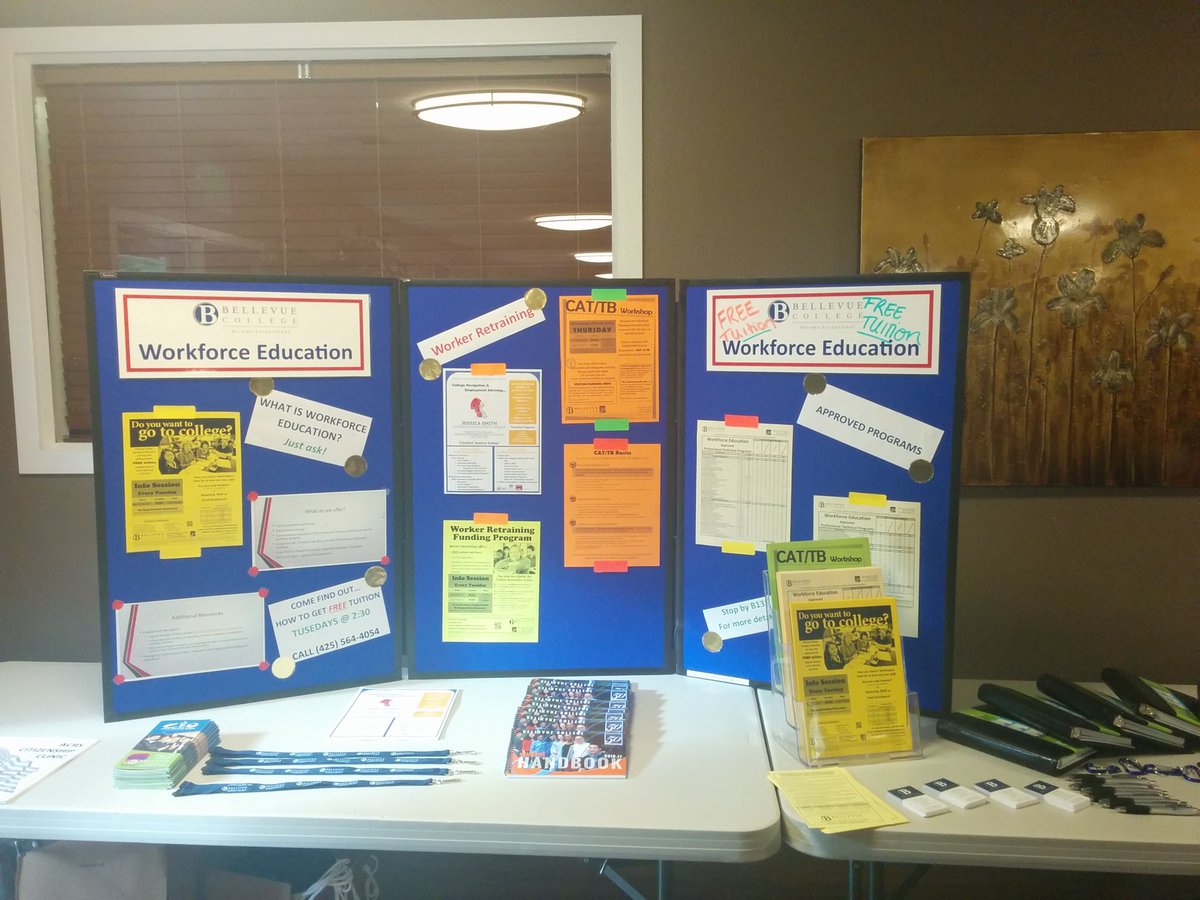 BellevueWE's tweet photo. #WorkforceEducation table at today's King County Housing Authority Resource Fair! 

Join us today from 10-12 or 5-7 at Somerset Gardens! https://t.co/Qulm9lYZmK