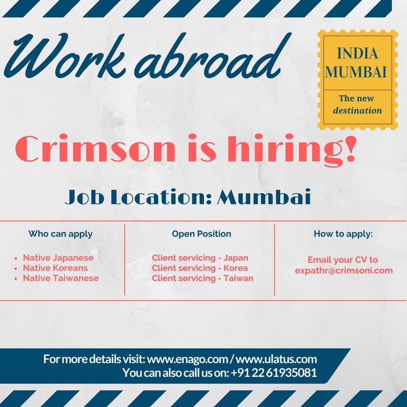 expathr's tweet photo. Job for Native Koreans in India 
@worksouthkorea @jobkoreausa @koreabridgejobs #JobsinIndia 
#NativeKoreans #IncredibleIndia #Korea https://t.co/upxlIgU0sd