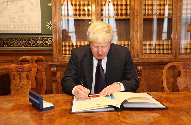 Good news: <a href="/BorisJohnson/">Boris Johnson</a> has signed #ParisAgreement Instrument of ratification- on its way to <a href="/UKinNewYork/">British Consulate NY 🇬🇧</a> <a href="/COP22/">COP22</a>