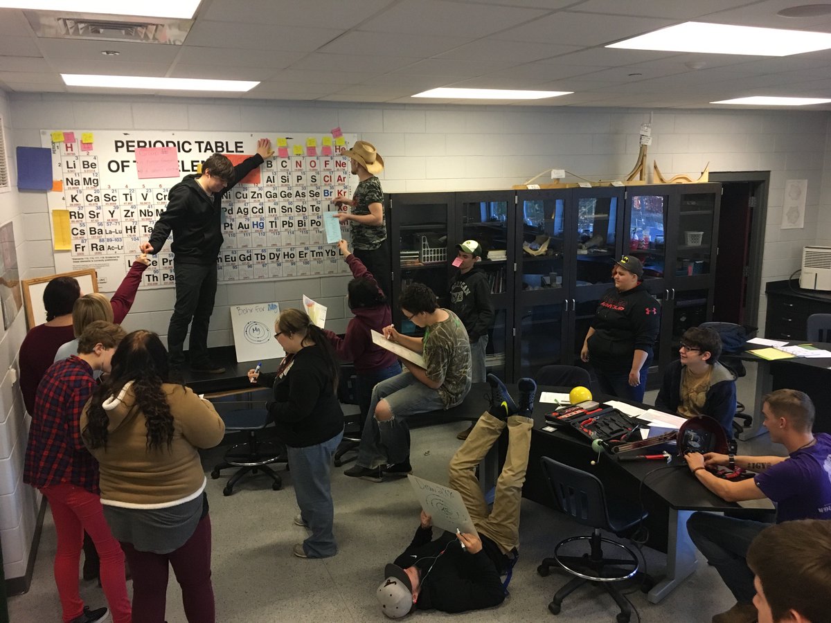 stockhamscience's tweet photo. "The Greatest Day in my Classroom" labeling the table! #handsonlearning #sciencerocks #AdventurePD #freezeframeMHS @awisemannc https://t.co/RiEYUhQIGO