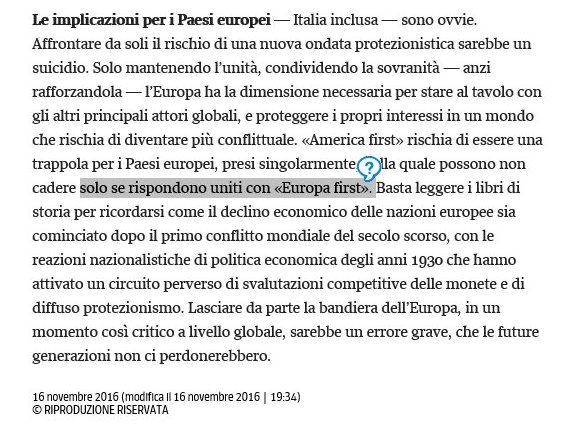 #LorenzoBiniSmaghi 'Europa first'