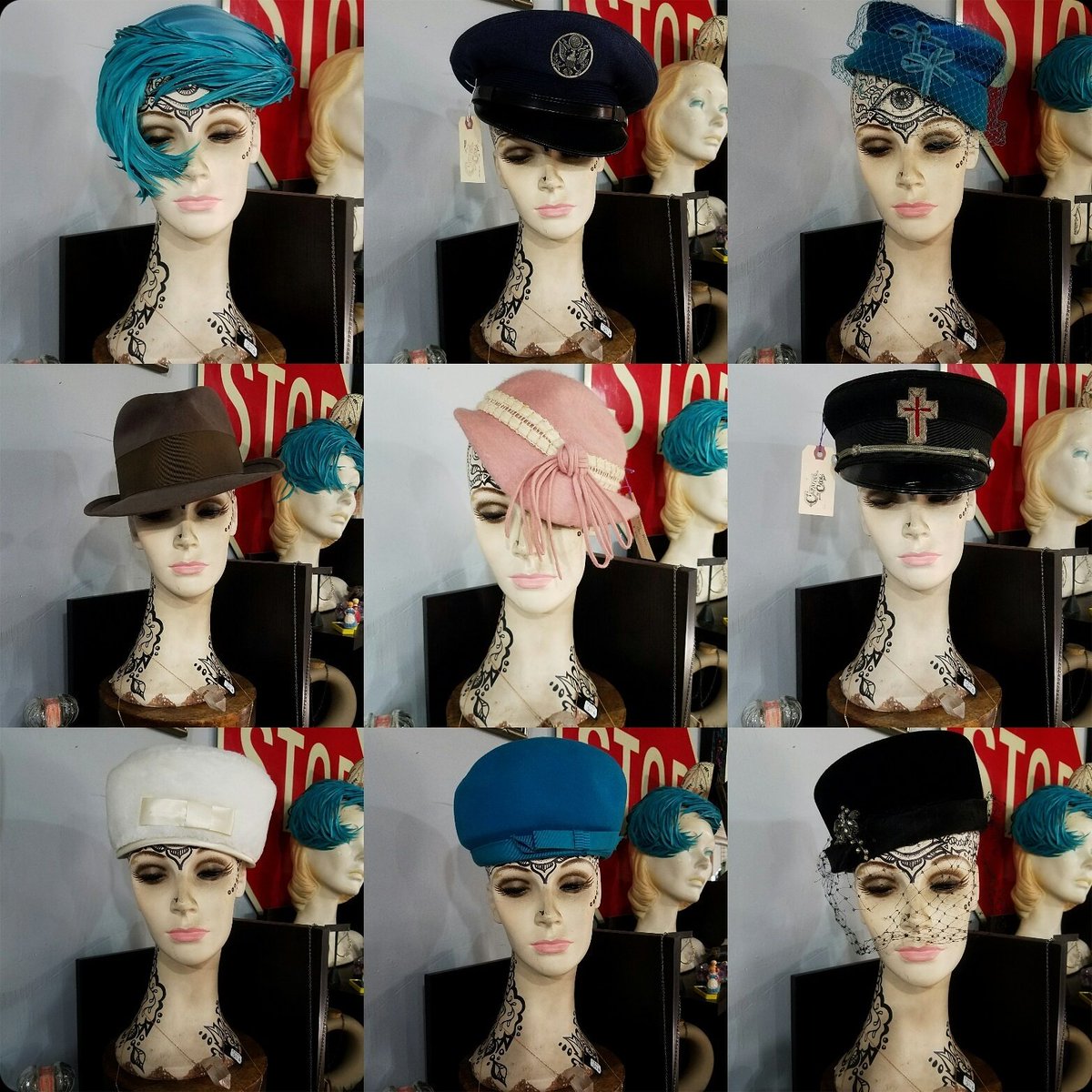 CuratingtheCool's tweet photo. #Vintage hats from the 1950s or earlier just added online! 

https://t.co/OHtnltfAAH

#VintageCollection #antiquesroadshow #style #fashion https://t.co/w63UqpsLUg