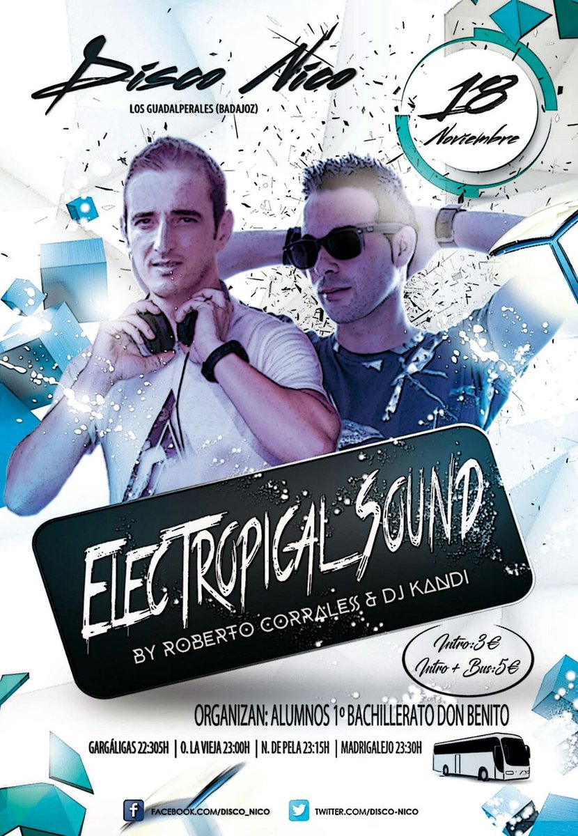 Rcorrals's tweet photo. Aquí os dejo los planes de este fin de semana chicos, será la caña!! 
-Viernes: Disco Nico. 
-Sábado: Disco Pub Basico.
Nos vemos de Party 😁 https://t.co/cS7wboCmPI