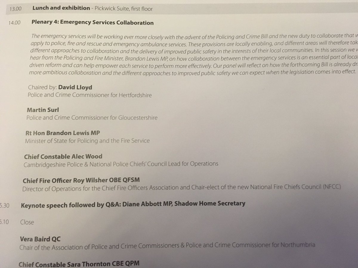 NetZeroChris's tweet image. Martin @GlosPCC due up shortly to talk #firereform #policeconf16