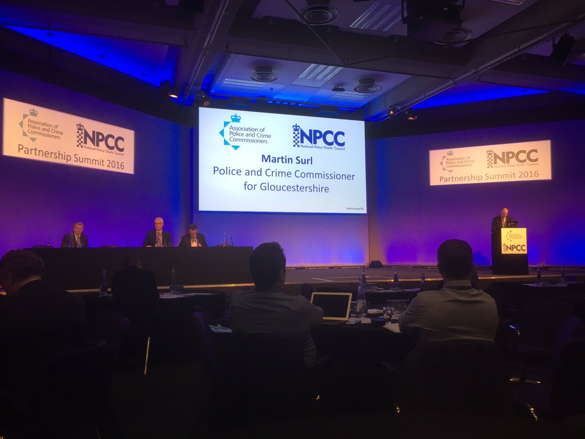 NetZeroChris's tweet image. Martin @GlosPCC addressing #policeconf16 #firereform