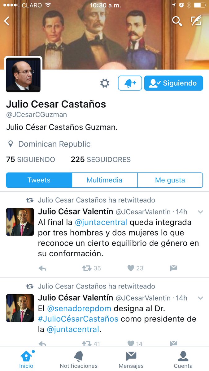 claudiacastanos's tweet photo. @JCesarCGuzman esta cuenta de Twitter es FALSA. Las autoridades están actuando al respecto. 
@ElCaribeRD @CDN37 @Telenoticiasrd @SIN24Horas https://t.co/zV0JYqhVRx