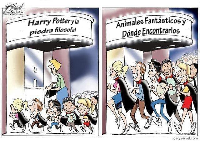 EiProfeta's tweet photo. Cuando fuimos a ver "Harry Potter y la piedra filosofal" y cuando vayamos a ver "Animales fantásticos y dónde encontrarlos". https://t.co/zxWi1Xme4v