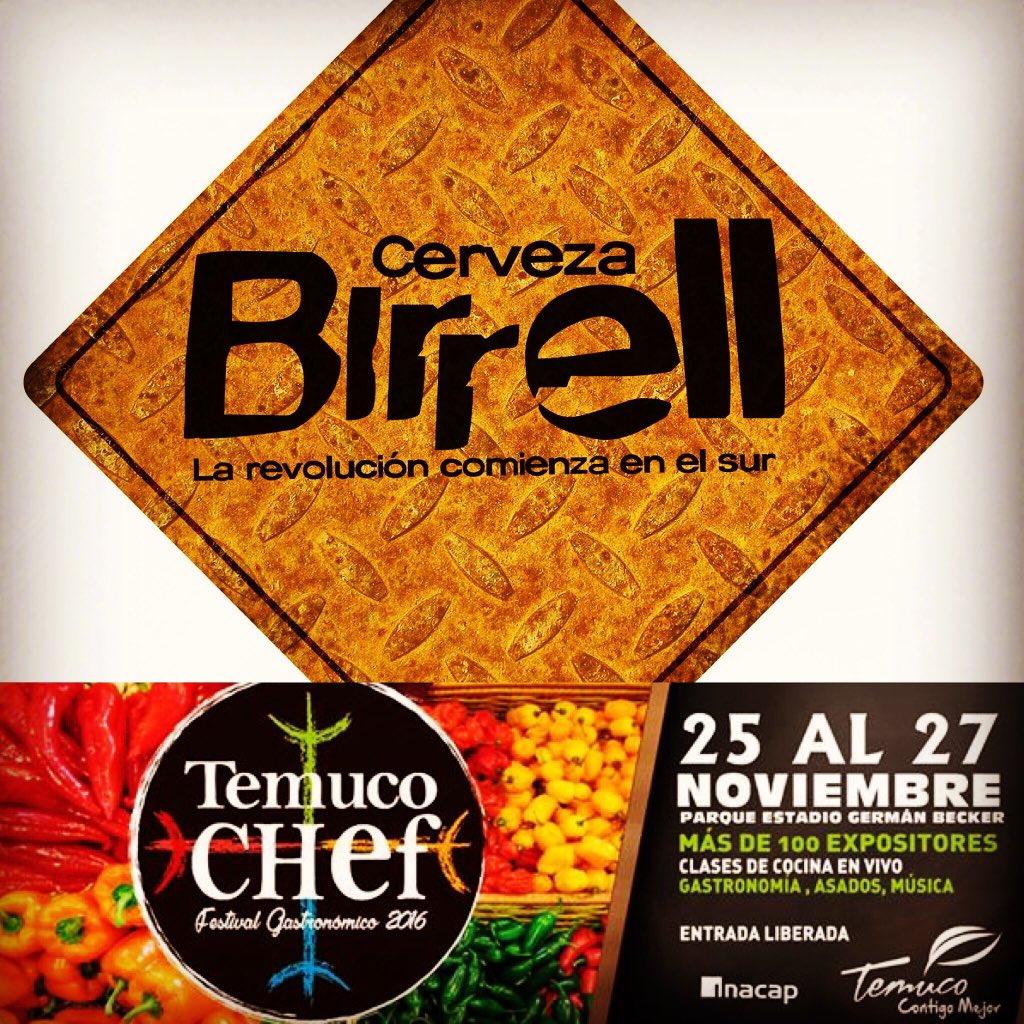 cervezabirrell's tweet photo. Confirmados para temuco chef nos vemos en el Becker #birrelladictos. Entrada liberada https://t.co/nlmVeJ3YMe
