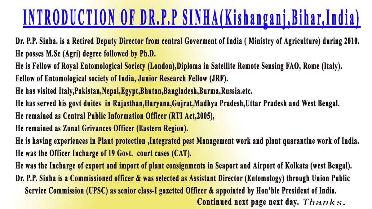 drppsinha's tweet photo. Brief autobiography of Dr.P.P. Sinha, (Kishanganj,Bihar,India.) https://t.co/C1OLIMFQCC