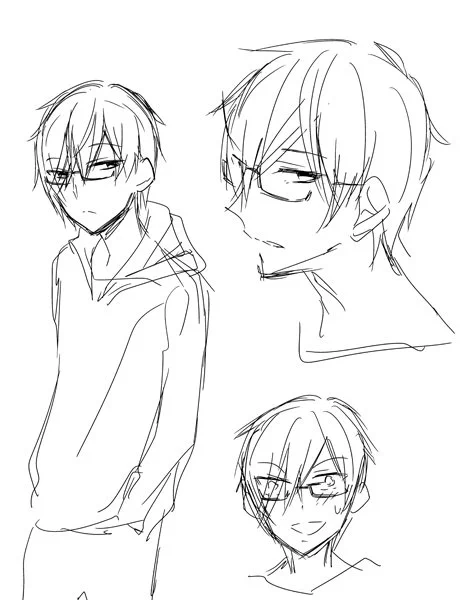 らくがき。絵を描くカッポー。男子の方はめちゃくちゃ絵がうまい。 