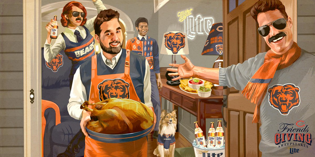 RT now to win a #BearsFriendsgiving feast from <a href="/MillerLite/">Miller Lite</a> on 11/23 at Halas Hall for you and nine friends!

RULES: chgobrs.com/2f3ZY5A