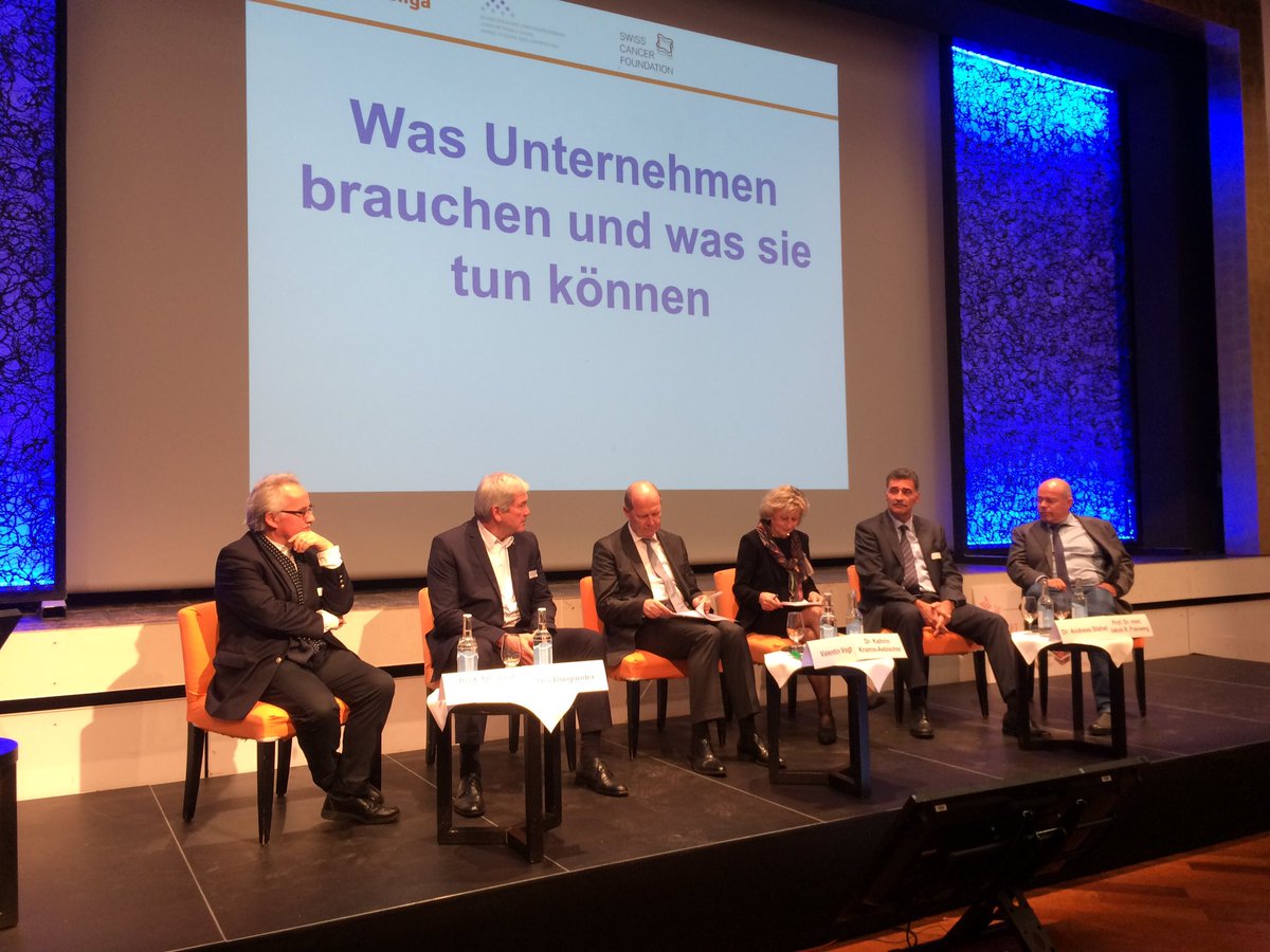 Es braucht ein gemeinsames Engagement! #krebsundarbeit. Podiumsdiskussion jetzt mit neuen Gästen Valentin Vogt, Prof.Dr.Passweg, Dr Stahel