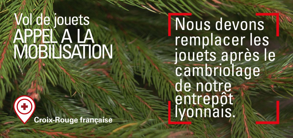 CroixRouge's tweet photo. #AppelADons
Les jouets récoltés pour le Noël des enfants ont été volés en totalité à #Lyon ! Pour nous aider https://t.co/TBF9Rw6duh https://t.co/C0hC5ggpIn