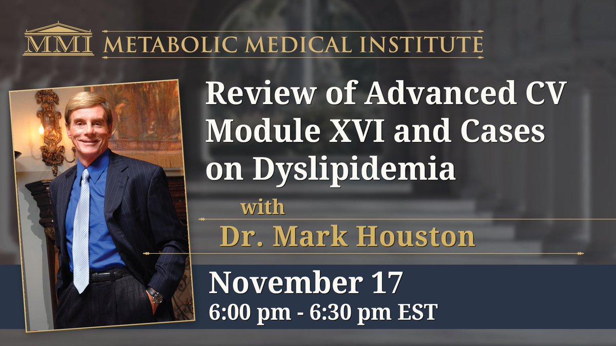 Don't miss tonight's free webinar with Dr. Mark Houston speaking on Cardiovascular Disease
tinyurl.com/hrortbk