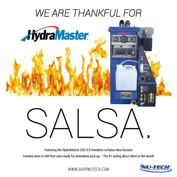 NuTechClean's tweet photo. Let us give thanks. #Salsa #HydraMaster #CarpetCleaning #CustomInstallation @HydraMasterUSA https://t.co/D7cKbw8Okz