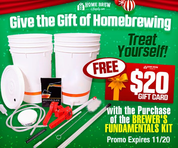 $20 Gift Card with Brewer's Fundamental Kit  --- brewdeals.com/8815-2/