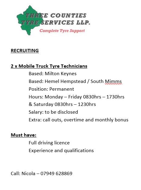 TCTServices's tweet photo. #recruit #jobs #tyrefitter #hemelhempstead #REACT #mobile #truck https://t.co/AyrSlR85nq