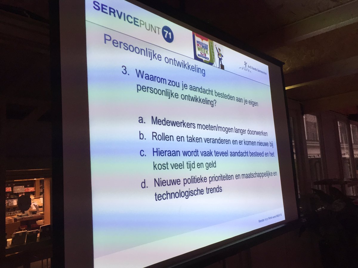 AenOGemeenten's tweet photo. Waarom zou je aandacht besteden aan je eigen persoonlijke ontwikkeling? @MarleenDamen wethouder @Leiden licht toe @Servicepunt71 #MIJW https://t.co/KoxhylfOjI